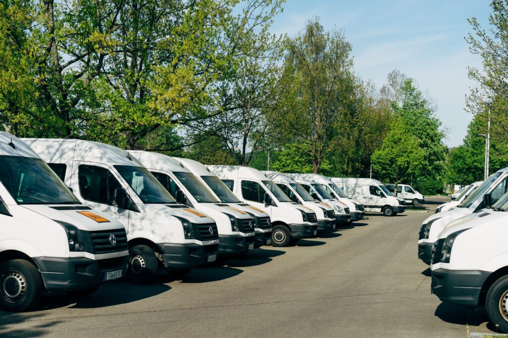 a fleet of electric trucks